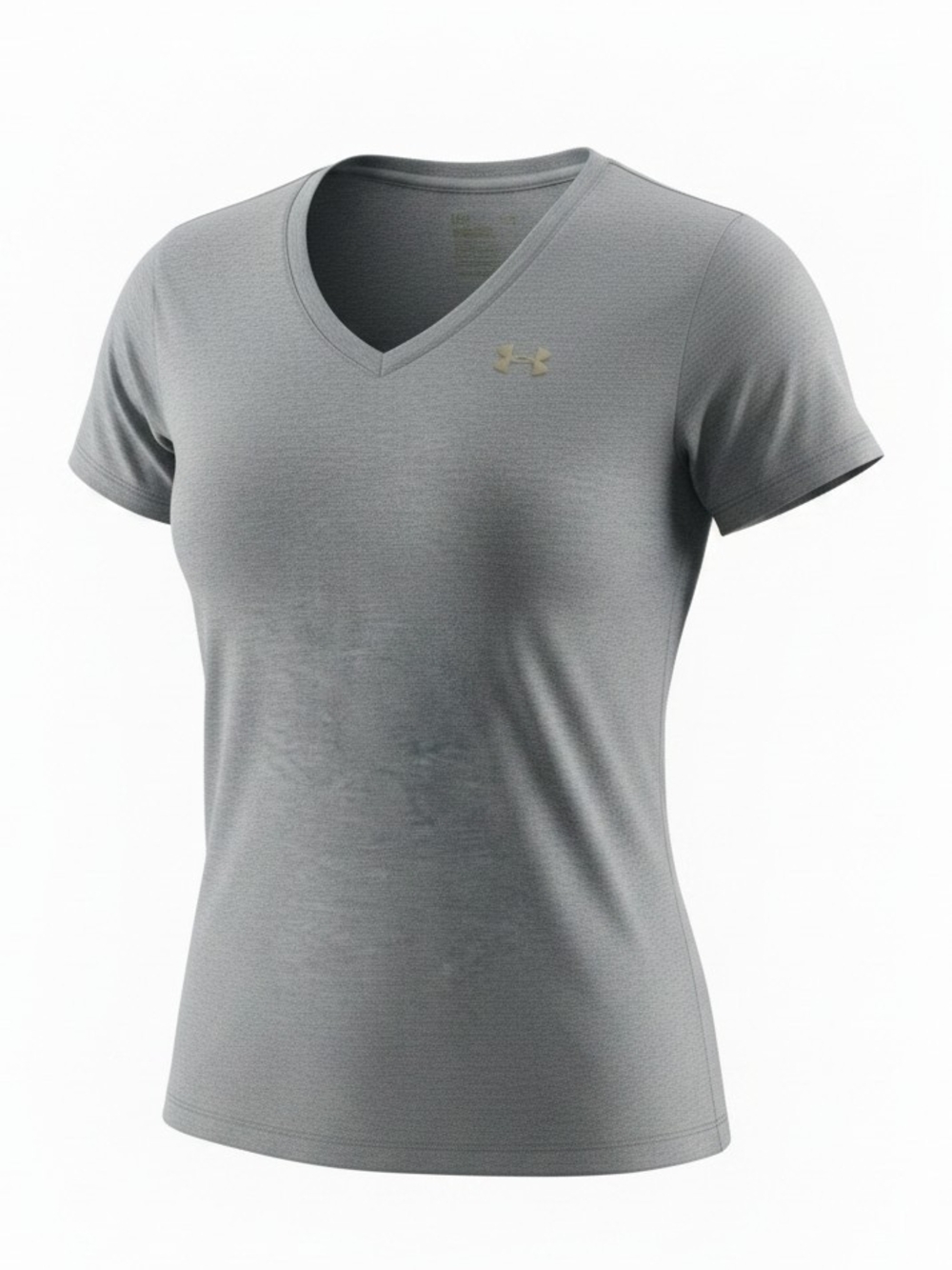 Under Armour Women's V-Neck Short Sleeve Tee — Light Gray